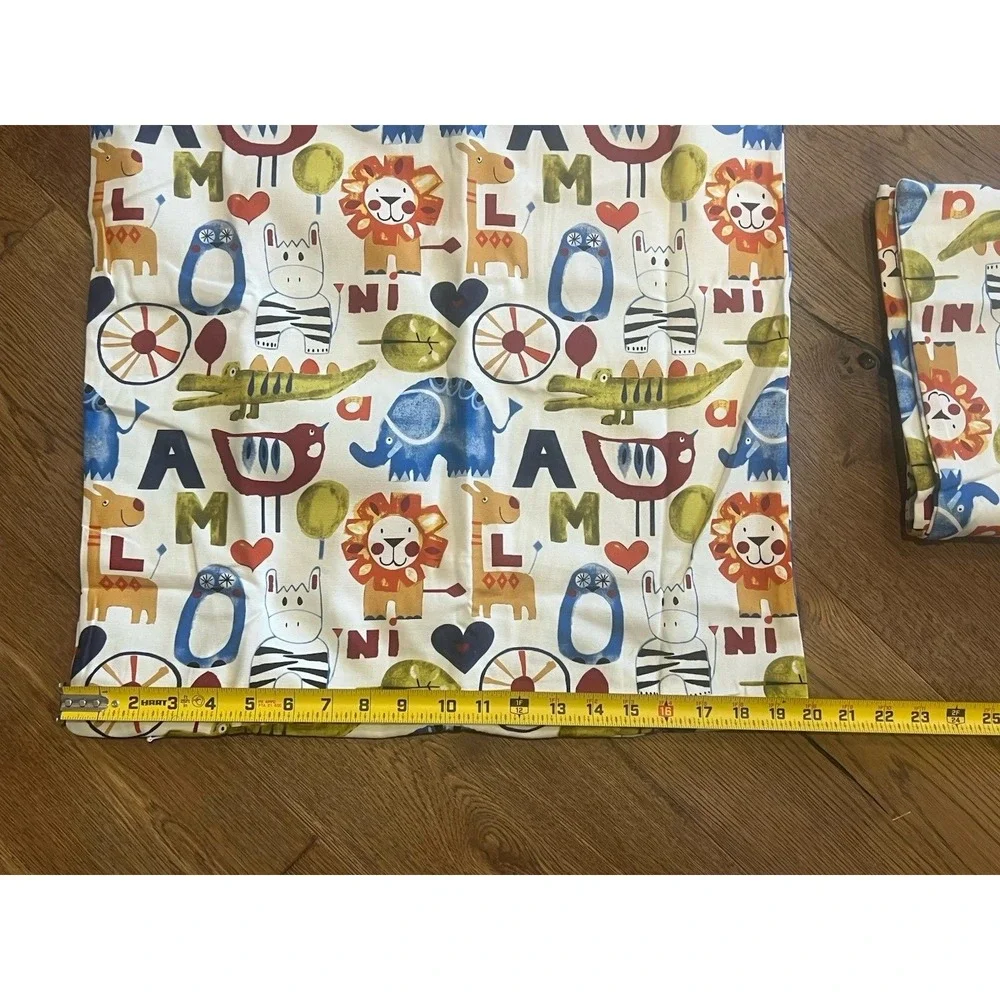 Safari Animal Alphabet Cotton Throw Cushion Cover Nursery Decor 18x18 MultiColor